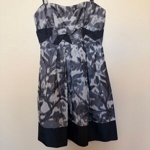 BCBGMaxAzria Black and Gray Patterned Dress
